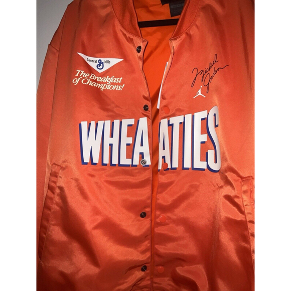 NIKE AIR JORDAN FLIGHT MVP WHEATIES JACKET ORANGE BLACK SIZE XL - Picture 5 of 10